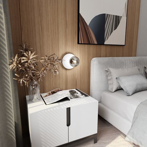 Kinkiet OSLO K1 WHITE/GRAFIT klosz kula biały/grafit