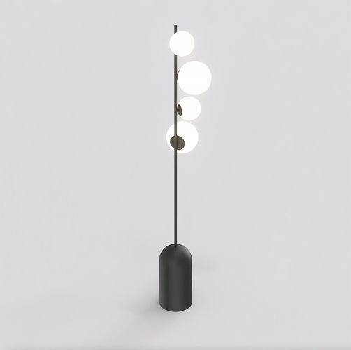 Lampa podłogowa ETNO LP4 BL BLACK nowoczesna, czarna, metal