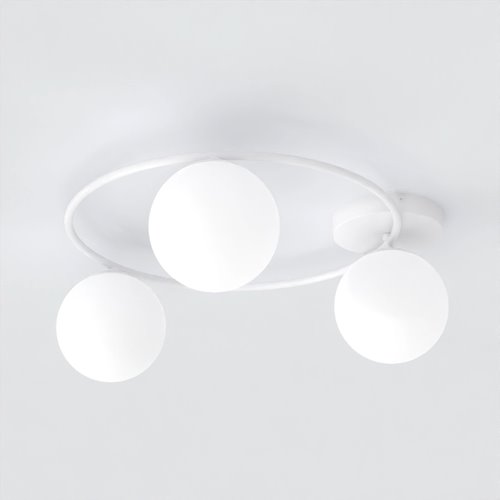 Lampa sufitowa SOPRA 3 WH OPAL plafon klosze kule, biała