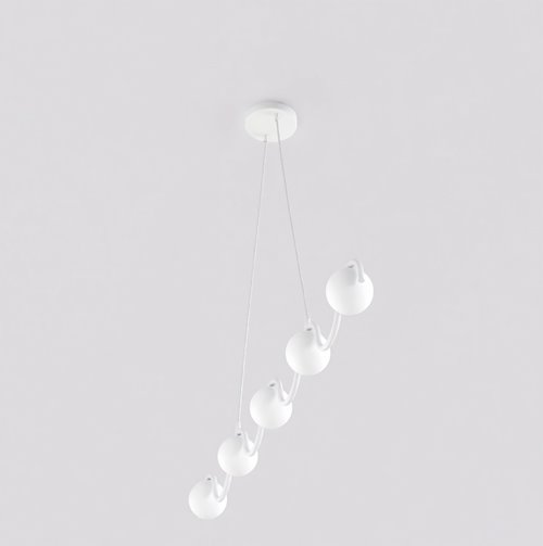 Lampa wisząca SINUS 5 WH OPAL nowoczesna, biała, metal