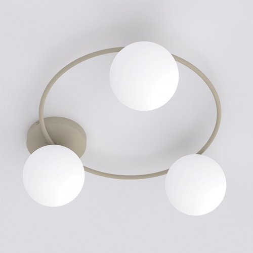 Lampa sufitowa SOPRA 3 MOKKA OPAL plafon klosze beżowa biała
