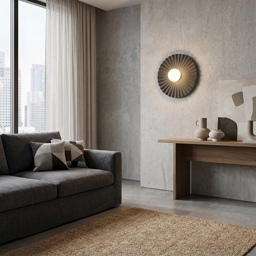 Kinkiet UMBRA L K1 BLACK OPAL nowoczesny, czarny, metal fala