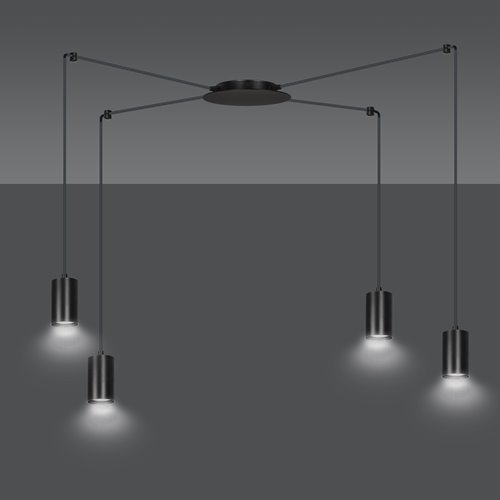 Lampa wisząca TRAKER 4 BL/BLACK nowoczesna, pająk, czarna
