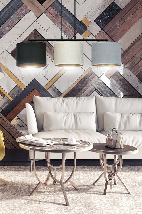Lampa wisząca HILDE 3 BL MIX abażur welur kolor