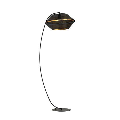 Lampa podłogowa MALIA LP BLACK/GOLD abażur czarna/złota