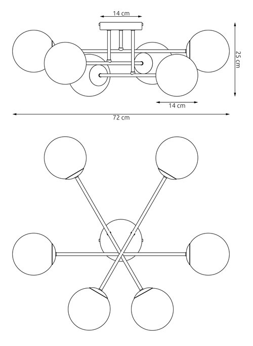 Lampa sufitowa ROMA 6 MOKKA nowoczesna, klosz, beżowa, biała