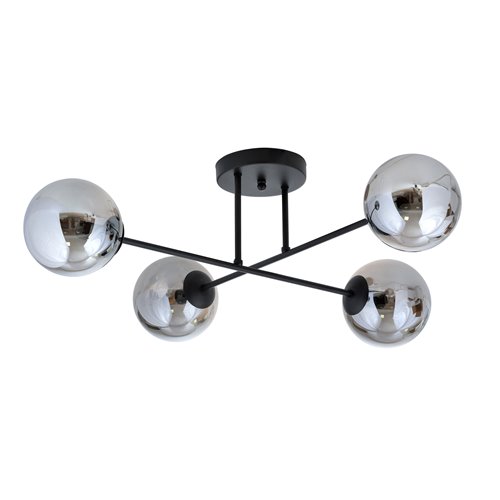 Lampa sufitowa ROMA 4 BL nowoczesna, klosz, czarno/grafitowa