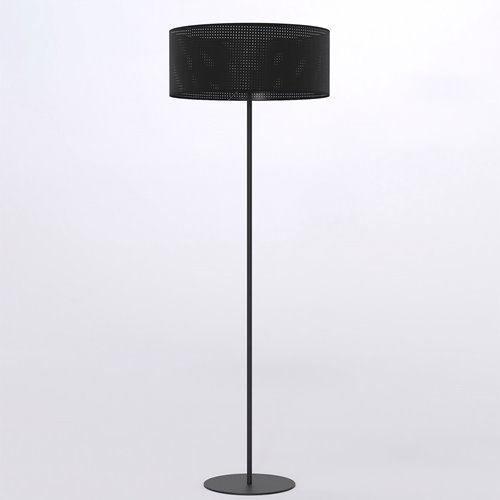 Lampa podłogowa LUX LP1 BLACK klasyczna, czarna, abażur