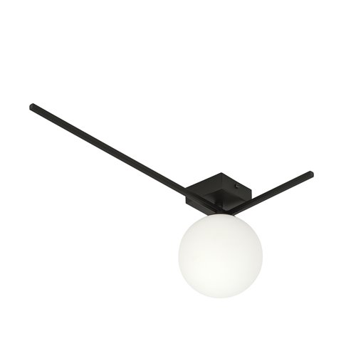 Lampa sufitowa IMAGO 1F BL OPAL loft, klosz, czarna/biała