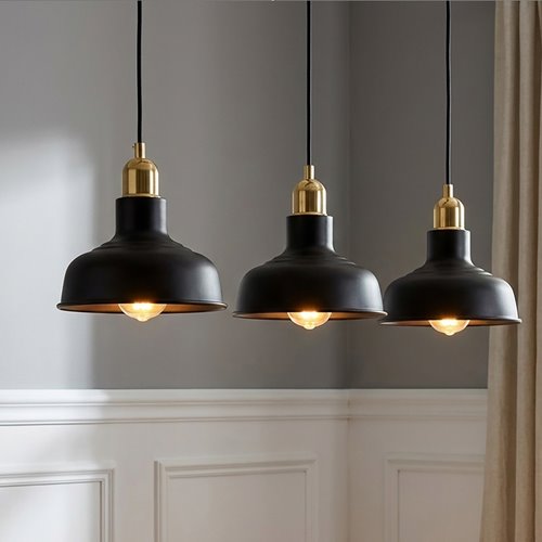 Lampa wisząca IBOR 3 BLACK wyjątkowa regulowana czarno/złota