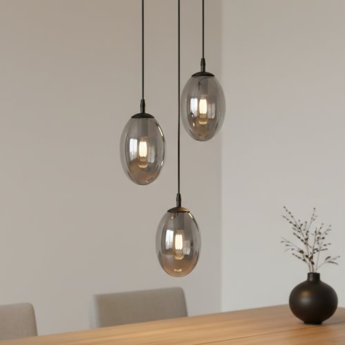 Lampa wisząca ASTRAL 3 BL PREMIUM GRAFIT klosze DESIGN
