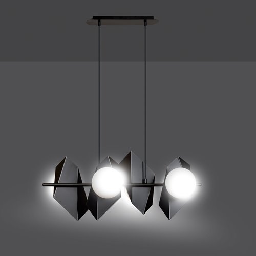 Lampa wisząca DRIFTON 4 BLACK nowoczesna klosz czarno/biała