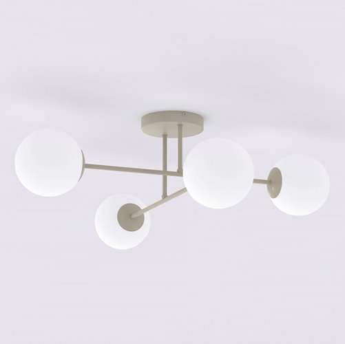 Lampa sufitowa ROMA 4 MOKKA OPAL nowoczesna, klosz, beżowa