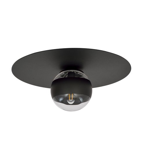 Lampa sufitowa SOLAR 1 BLACK/STRIPE plafon czarna/transparen
