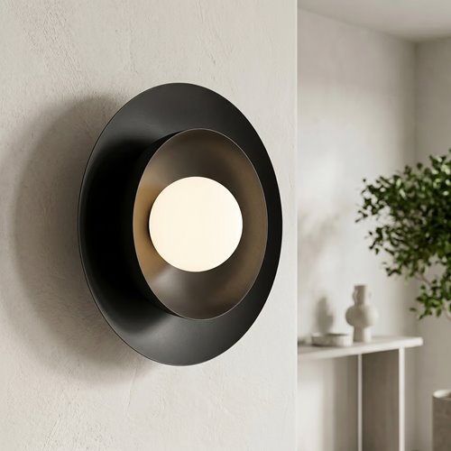 Kinkiet POPPI K1 BL BLACK nowoczesny, czarny, metal