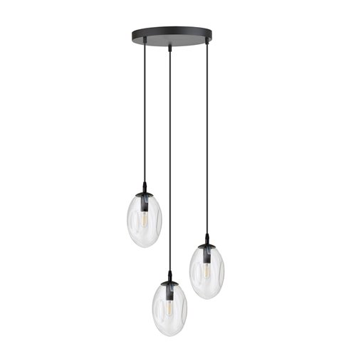 Lampa wisząca ASTRAL 3 BL PREMIUM TRANSPARENT klosze DESIGN