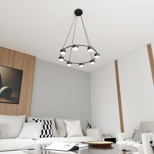 Lampa wisząca STARLIT 8 BL loft, nowoczesna, czarna