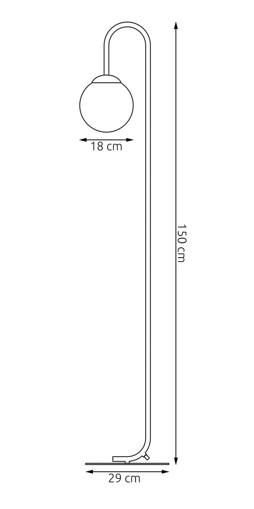 Lampa podłogowa FLOR LP1 BL BLACK nowoczesna, czarna, metal