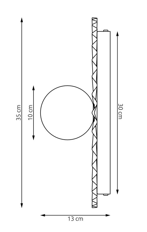 Kinkiet UMBRA L K1 MOKKA OPAL nowoczesny, beżowy,metal, fala