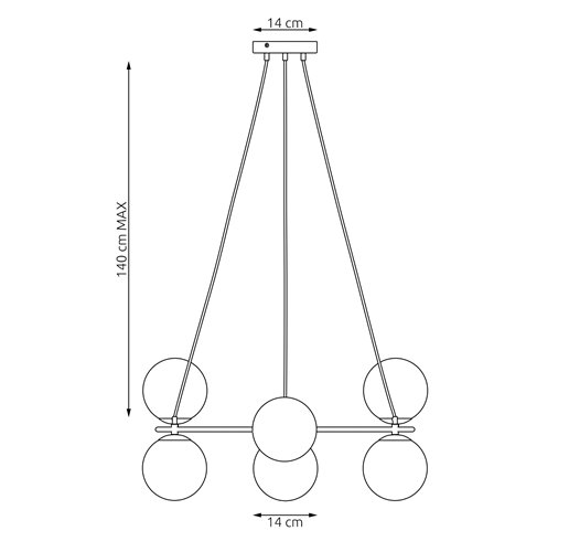 Lampa wisząca AZURA 6 MOKKA AMBER nowoczesna, klosze, beżowa