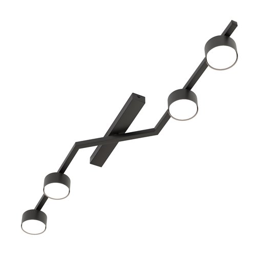 Lampa sufitowa SKAN 4 BLACK plafon, czarna, metal