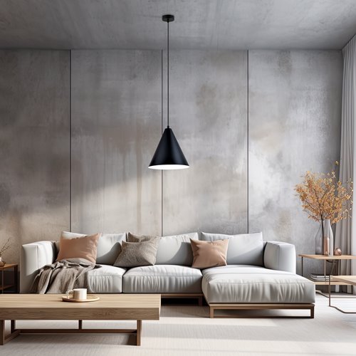 Lampa wisząca REBEL 1 BLACK/WHITE industrialny, metal