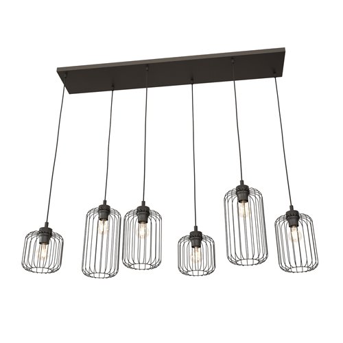 Lampa wisząca VANDER 6 BL loft, nowoczesna, czarna