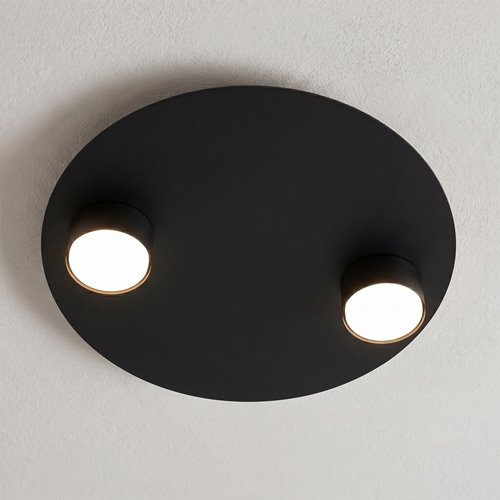Lampa sufitowa BOLX 2 BL BLACK plafon, czarna, metal, loft