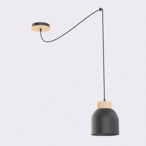 Lampa wisząca KRU 1 BLACK nowoczesna, czarna, metal, pająk