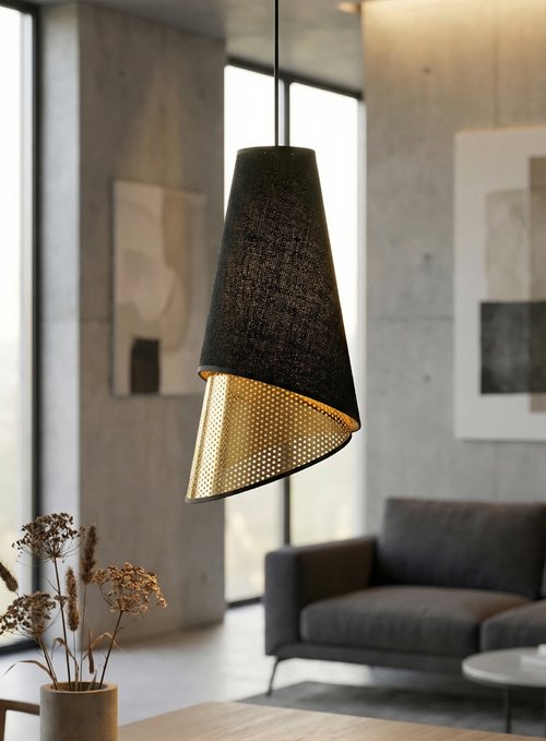Lampa wisząca MODA 1 BL GOLD LOFT nowoczesna, abażur