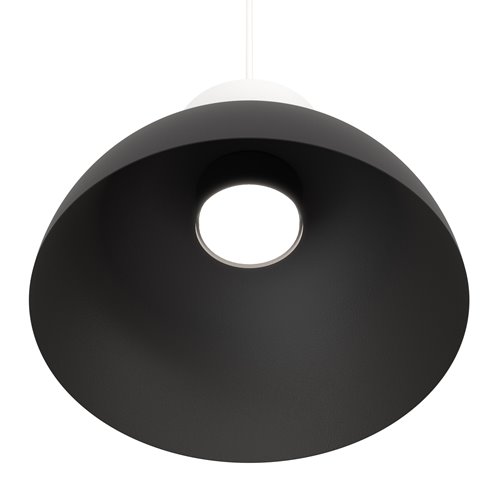 Lampa wisząca LUNARO 1S BL BLACK/WHITE loft, czarna, metal