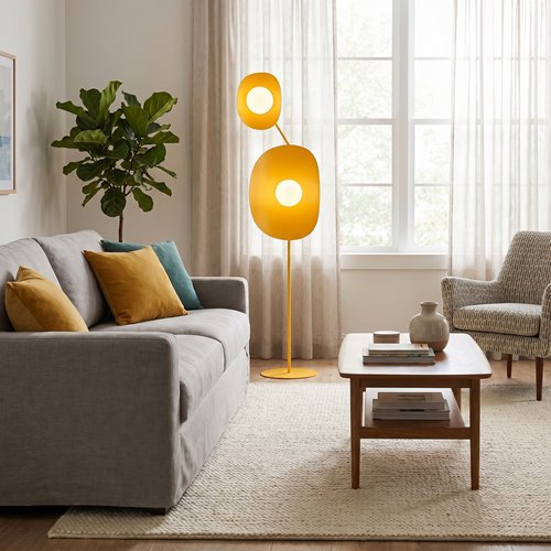 Lampa podłogowa DELULU LP2 ORANGE nowoczesna, pomarańczowa