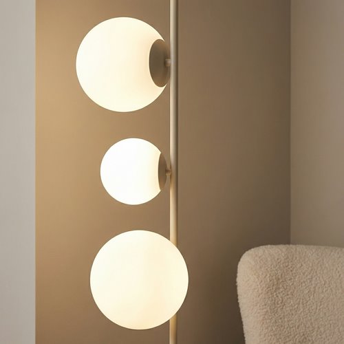 Lampa podłogowa ETNO LP4 BL MOKKA nowoczesna, beżowa, metal