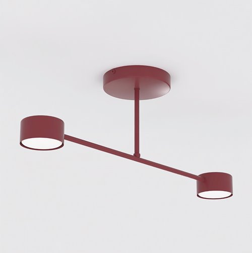 Lampa sufitowa HALO 2 BURGUNDY minimalistyczna, metal