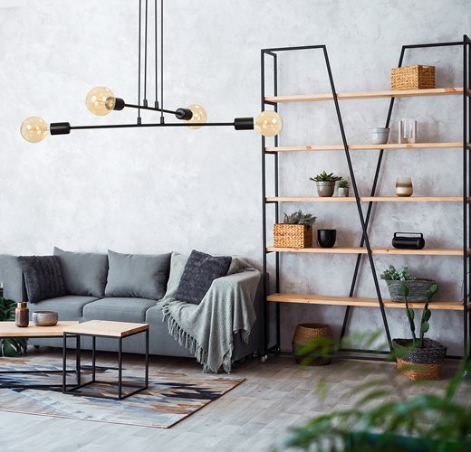 Lampa wisząca MULTIPO 4 BLACK nowoczesna, loft, czarna