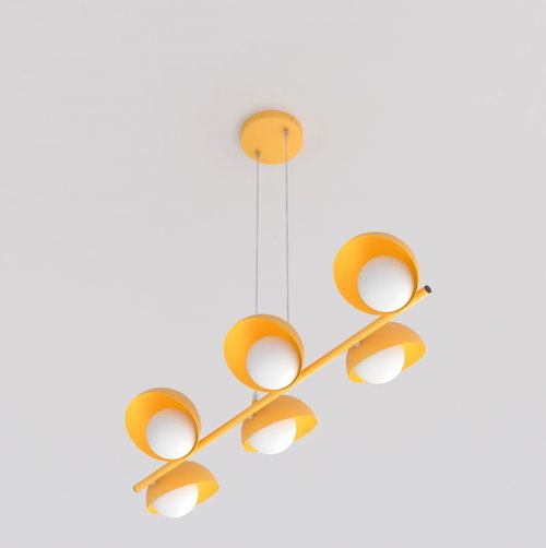 Lampa wisząca BOOM 6 ORANGE nowoczesna, pomarańczowa, metal