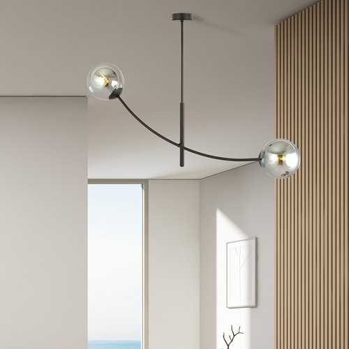 Lampa sufitowa HUNTER 2 BLACK/GRAFIT klosze czarna/grafit