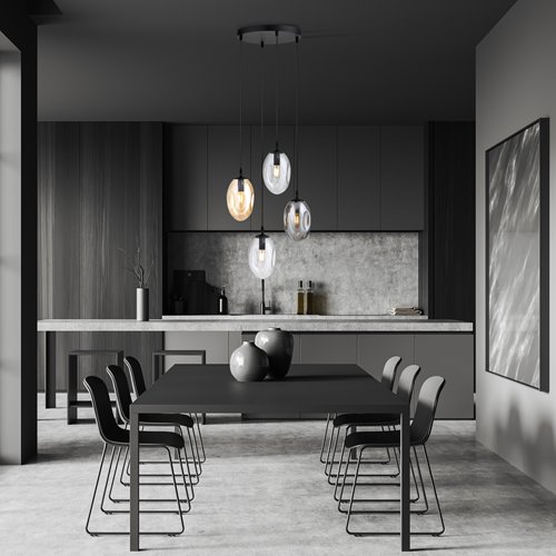 Lampa wisząca ASTRAL 4 BL PREMIUM MIX klosze multikolor