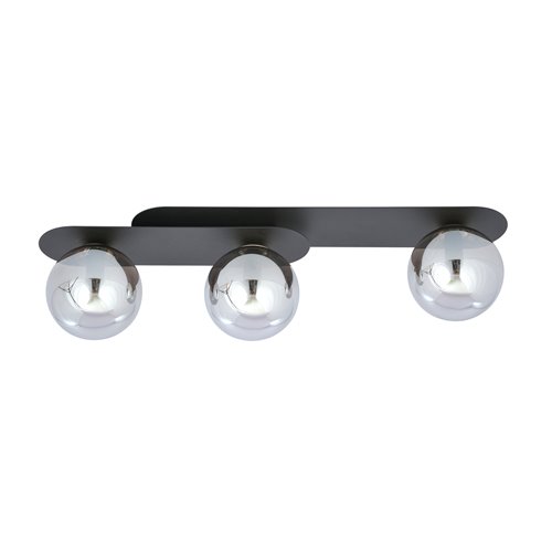Lampa sufitowa PLAZA 3 BL/GRAFIT plafon klosze czarna/grafit