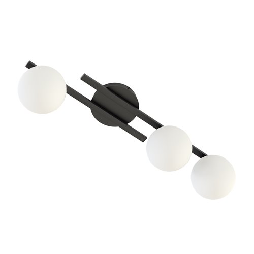 Lampa sufitowa KAIRO 3 BL OPAL plafon, klosz, czarna, biała