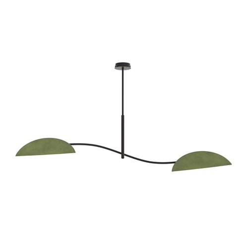 Lampa sufitowa LOTUS 2 BL GREEN abażury, czarna, zielona