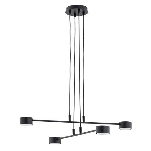 Lampa wisząca MODUS 4 BLACK czarna, minimalistyczna, metal