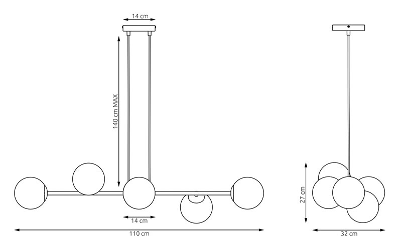 Lampa wisząca MAGNUS 6 BURGUNDY OPAL nowoczesna, klosz