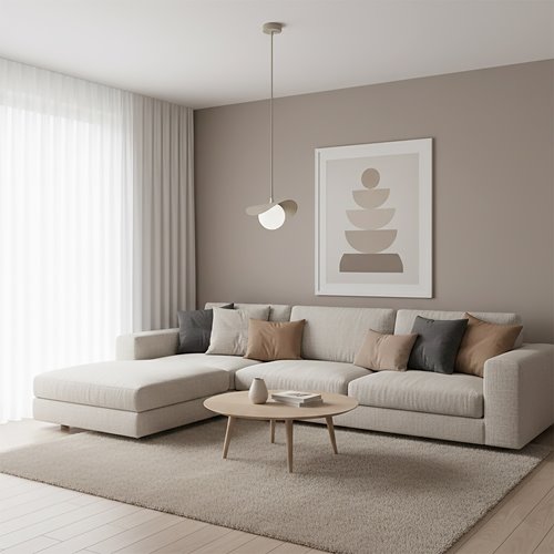 Lampa wisząca RITUAL 1S MOKKA nowoczesna, beżowa, metal