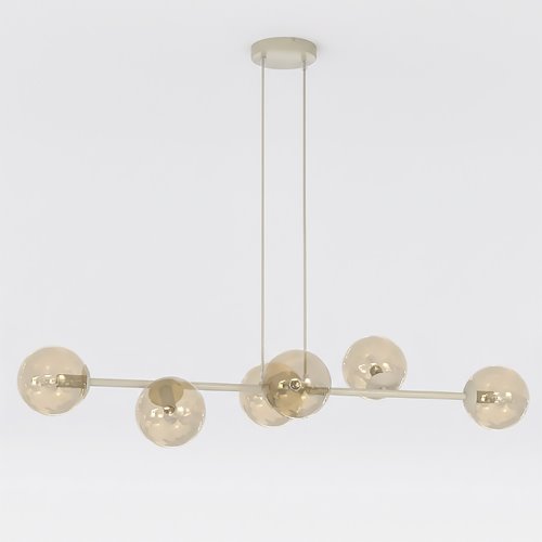 Lampa wisząca MAGNUS 6 MOKKA AMBER nowoczesna, klosz miodowa