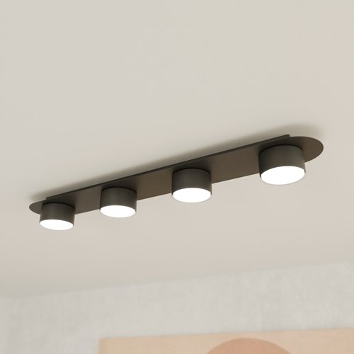 Lampa sufitowa DIAZ 4 BL plafon, czarna, loft