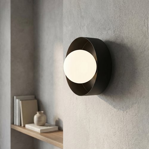 Kinkiet LULU K1 BLACK nowoczesny, czarny, metal