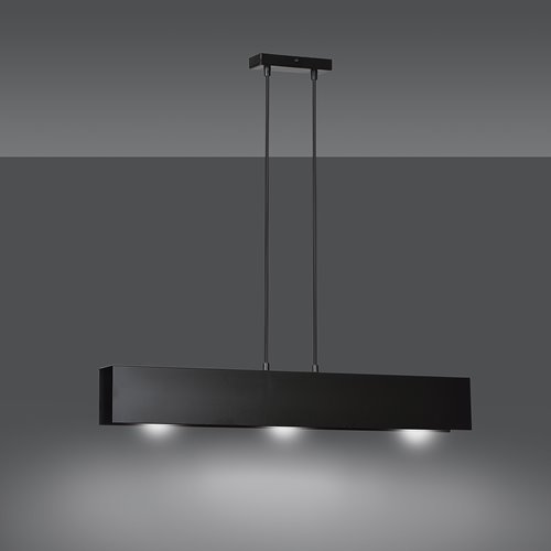 Lampa wisząca GENTOR 3 BLACK minimalistyczna, loft, czarna