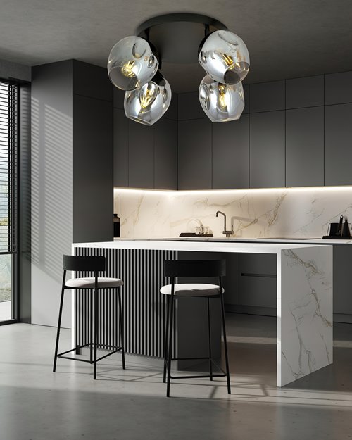 Lampa sufitowa FLOW 4 GRAFIT loft klosz czarna grafit