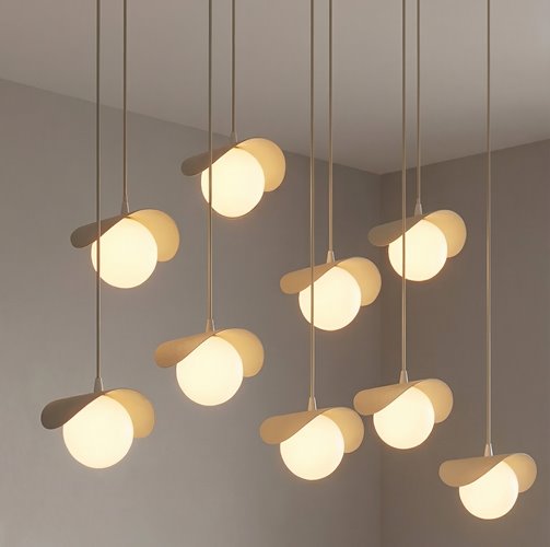 Lampa wisząca RITUAL 9 MOKKA nowoczesna, beżowa, metal